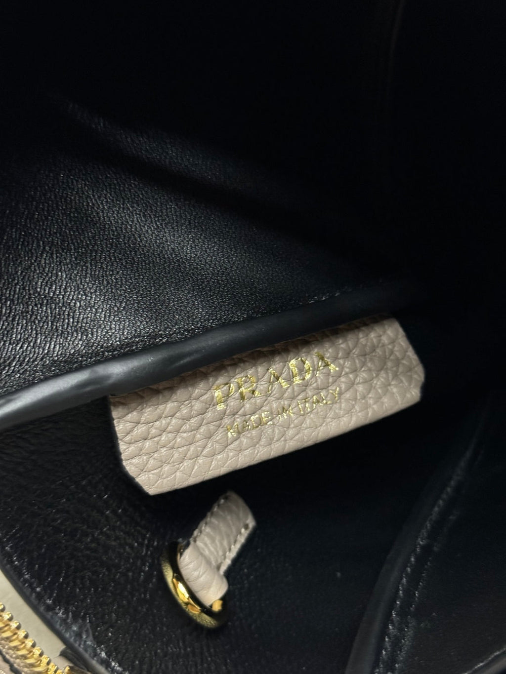 PRADA 25S SMALL BAG 23 IN TAUPE CALFSKIN GOLD HARDWRE