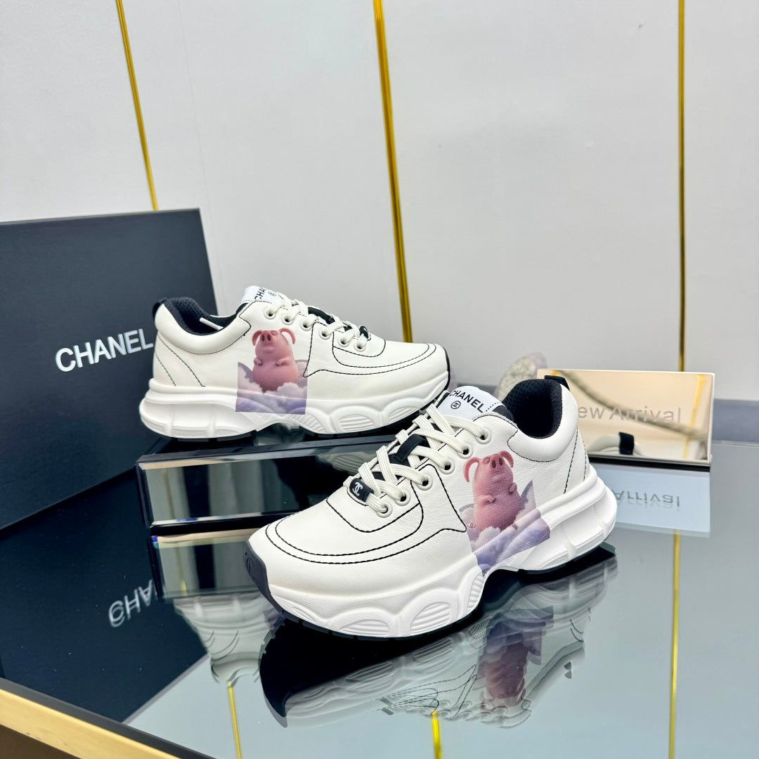 CHANEL TRAINERS SNEAKER IN WHITE CALFSKIN WITH STICKER 238627