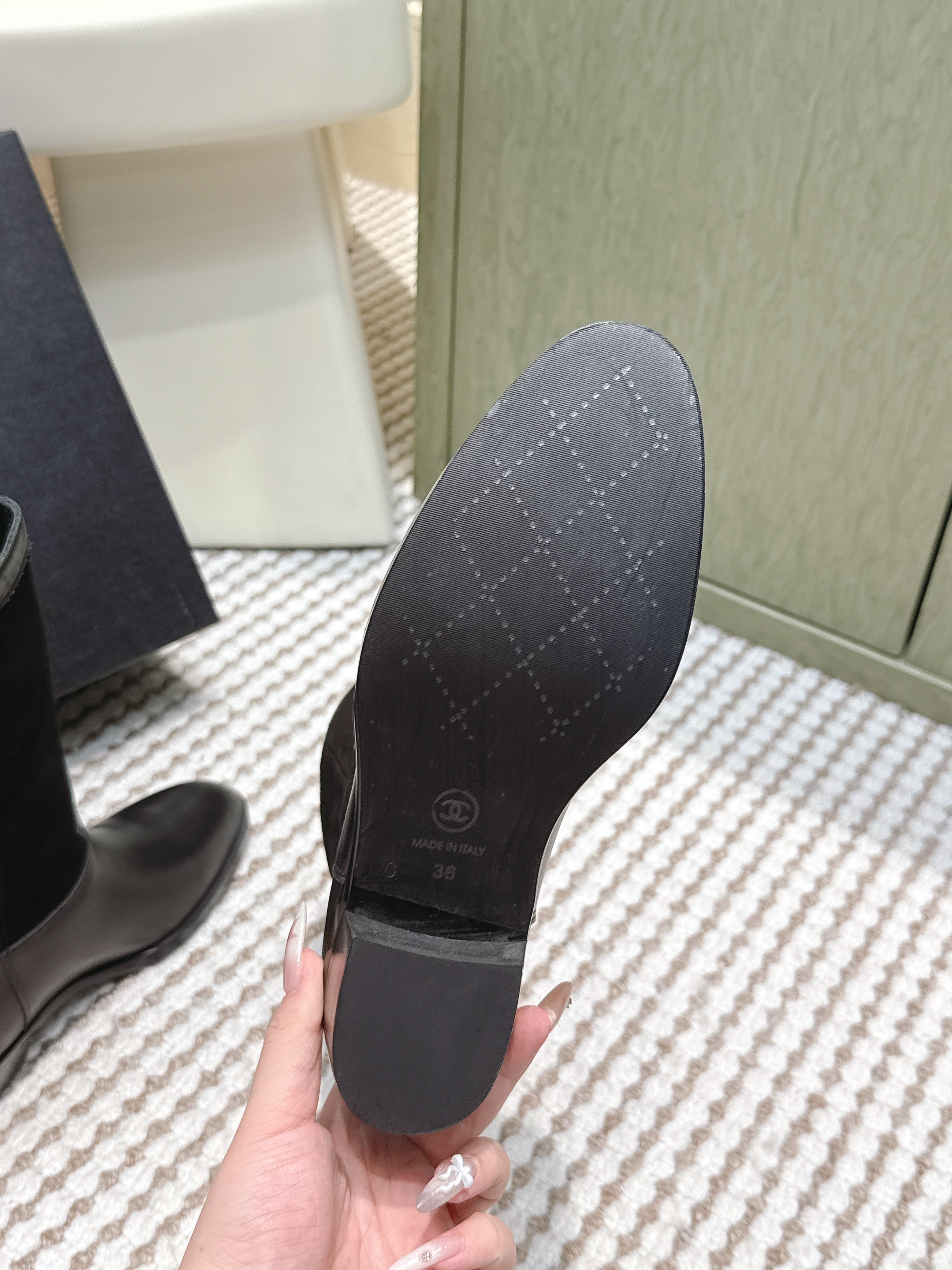 CHANEL 25S MID-CALF BOOTS IN BLACK SUEDE MIX CALFSKIN
