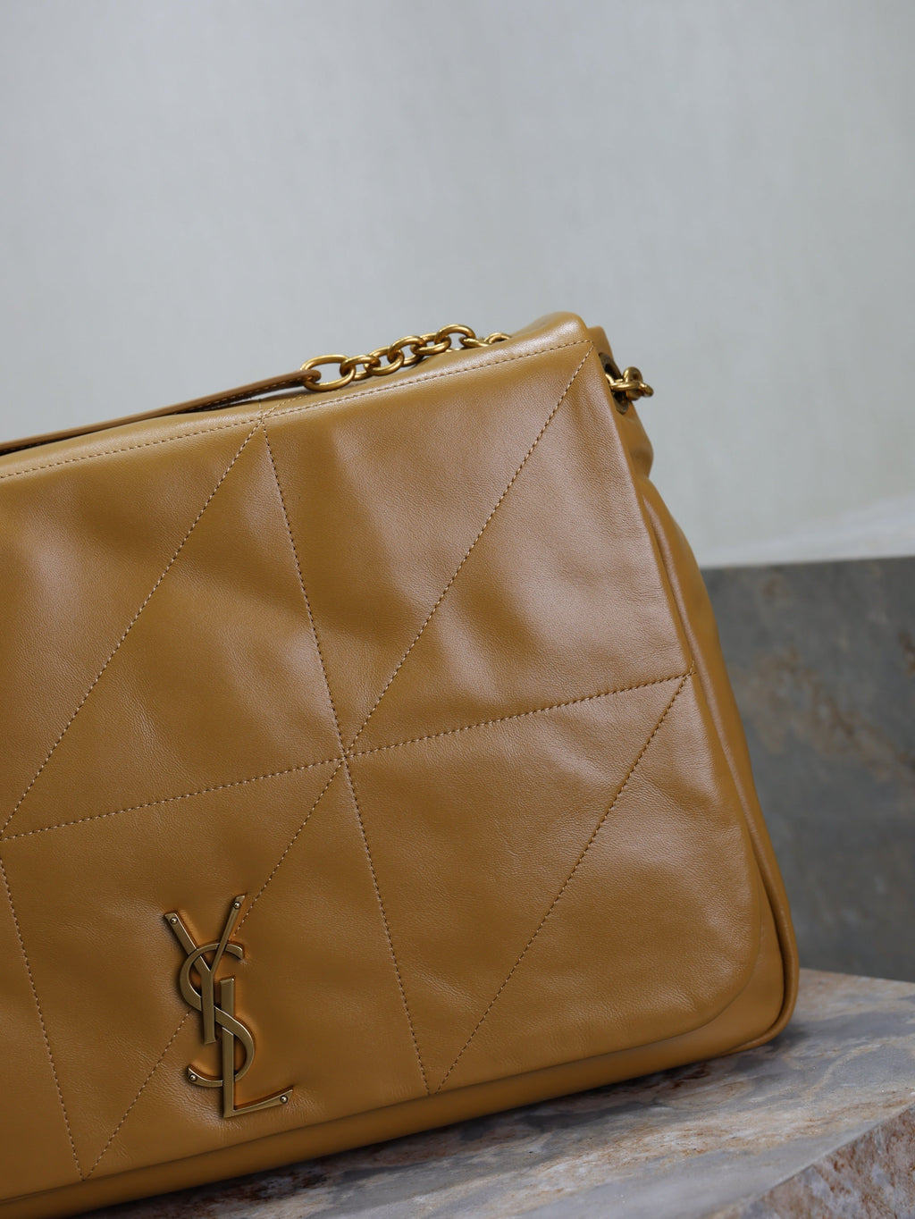 YSL 25S LARGE JAMIE 43 IN DARK GOLDENROD LAMBSKIN GOLD HARDWRE