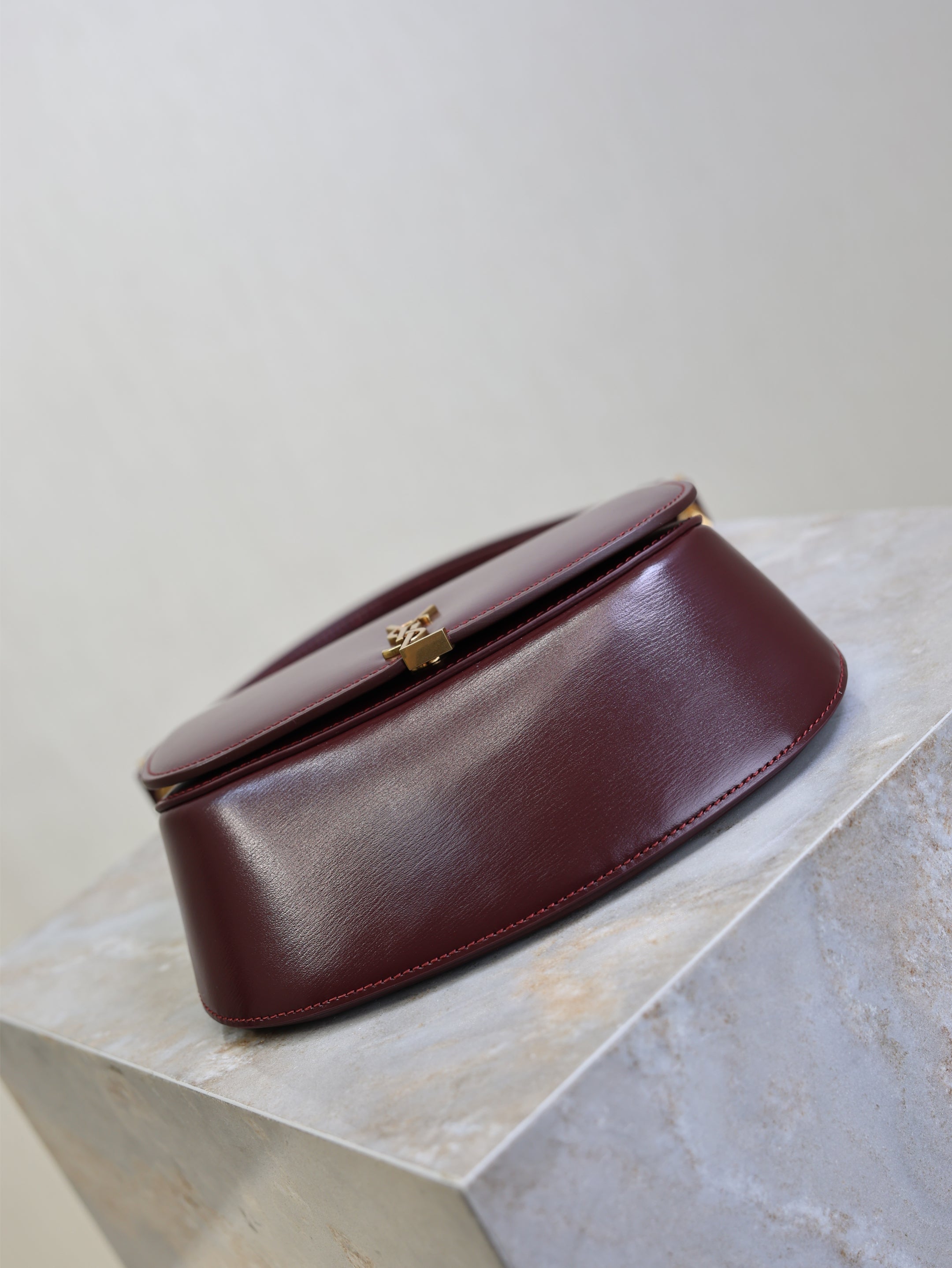 YSL 25S MINI VOLTAIRE 21 IN ROUGE CABERNET CALFSKIN SAINT LAURENT GOLD HARDWRE