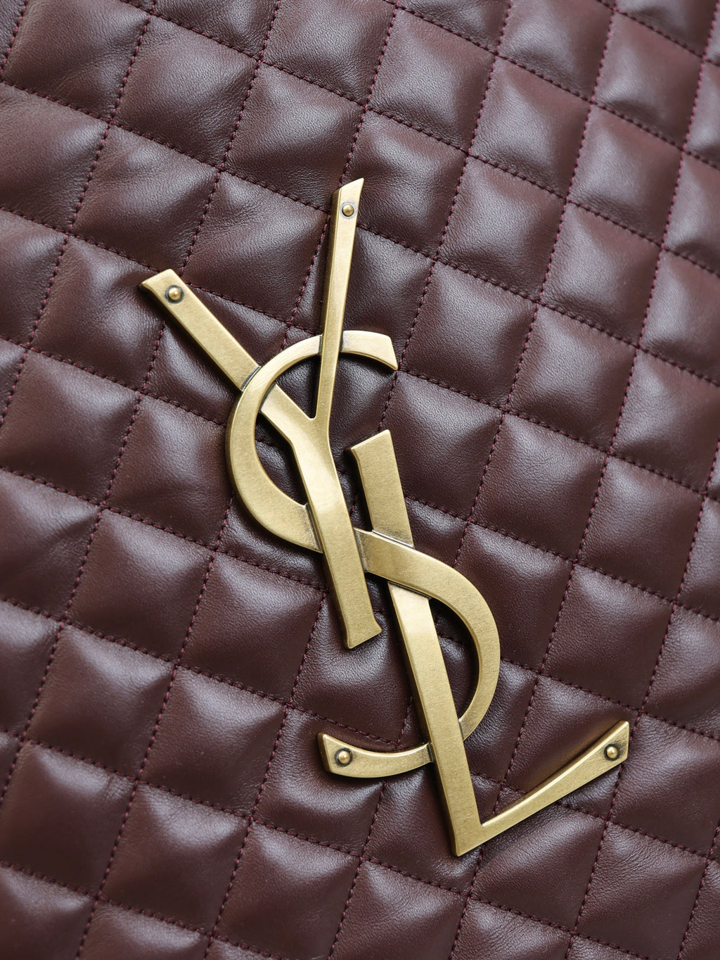 YSL 25S ICARE 27 IN ROUGE CABERNET QUILTED CALFSKIN GOLD HARDWARE