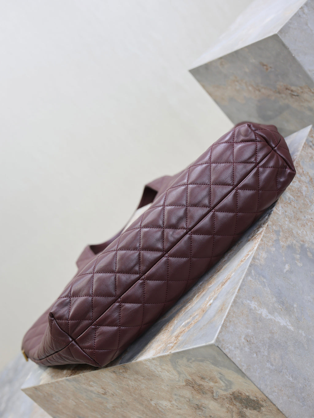 YSL 25S ICARE 27 IN ROUGE CABERNET QUILTED CALFSKIN GOLD HARDWARE