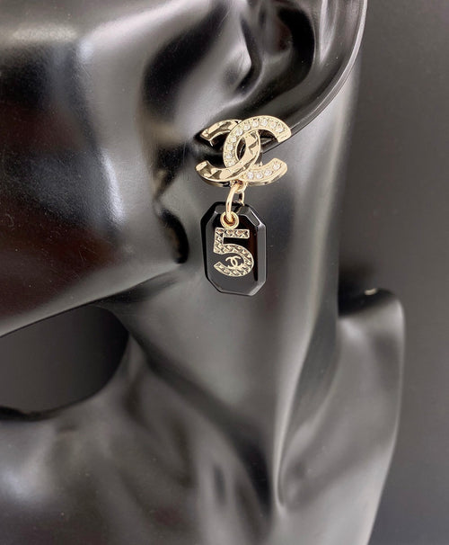 18K  Chanel No.5 Perfume Bottle Earrings