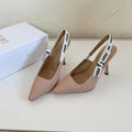 DIOR J'A SLINGBACK PUMP NUDE PINK TECHNICAL FABRIC 10 CM