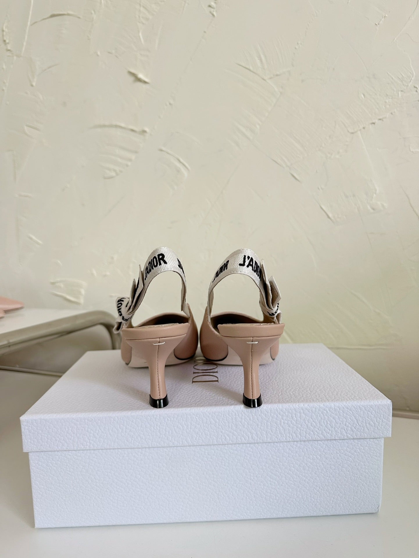 DIOR J'A SLINGBACK PUMP NUDE PINK TECHNICAL FABRIC 65 MM