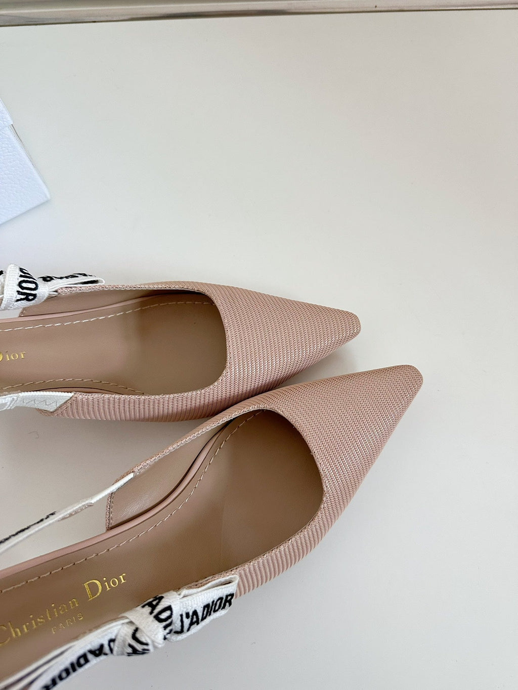 DIOR J'A SLINGBACK PUMP NUDE PINK TECHNICAL FABRIC 65 MM