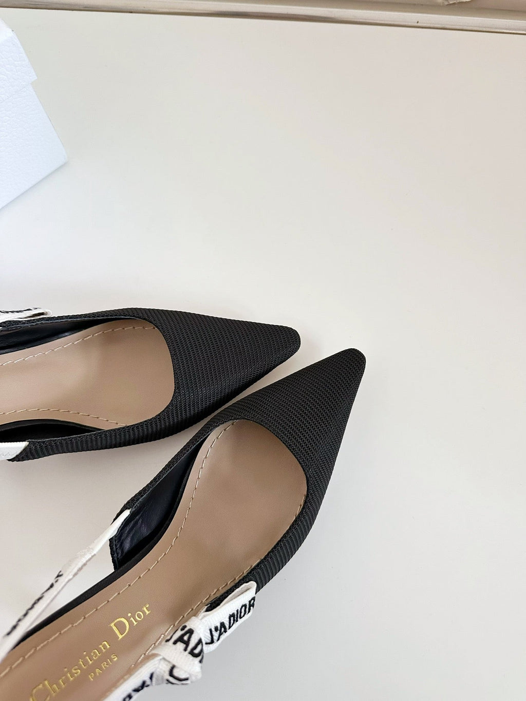 DIOR J'A SLINGBACK PUMP BLACK TECHNICAL FABRIC 65 MM