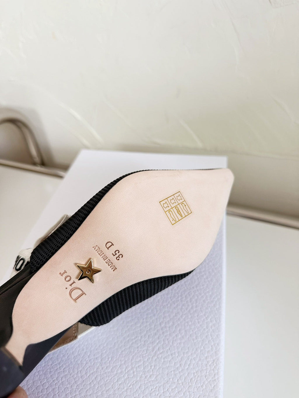 DIOR J'A SLINGBACK PUMP BLACK TECHNICAL FABRIC 65 MM
