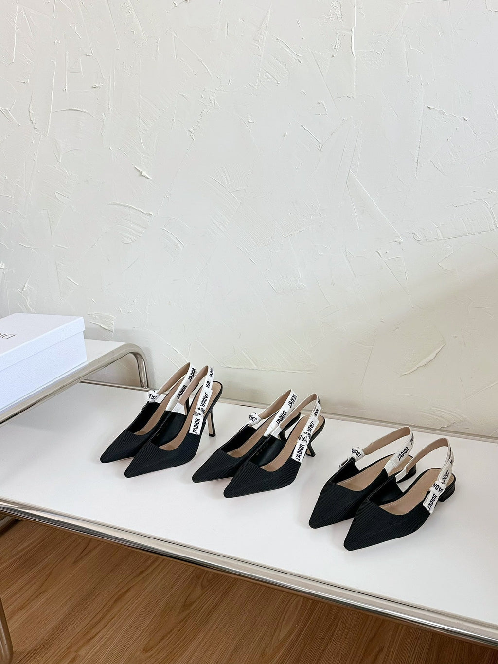 DIOR J'A SLINGBACK PUMP BLACK TECHNICAL FABRIC 65 MM