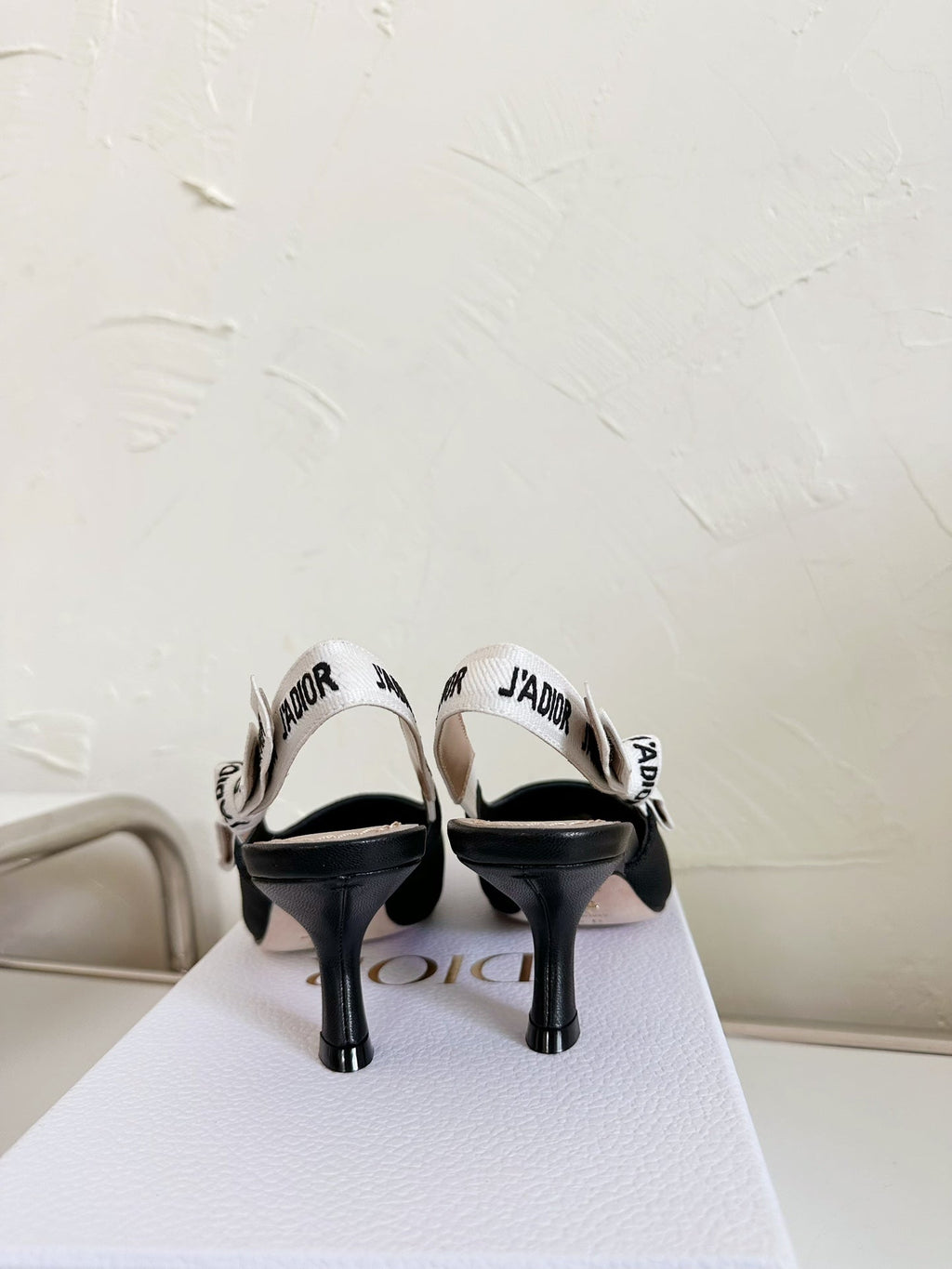 DIOR J'A SLINGBACK PUMP BLACK TECHNICAL FABRIC 65 MM