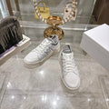DIOR CD STAR SNEAKER 4CM IN WHITE MESH FABRIC BLACK STRIPE COLLAR DETAIL