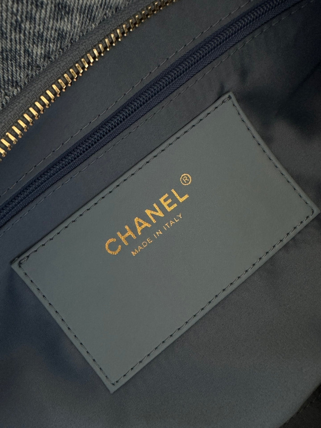 CHANEL 25S HOBO BAG 38 IN BLUE DENIM WITH GOLD HARDWARE
