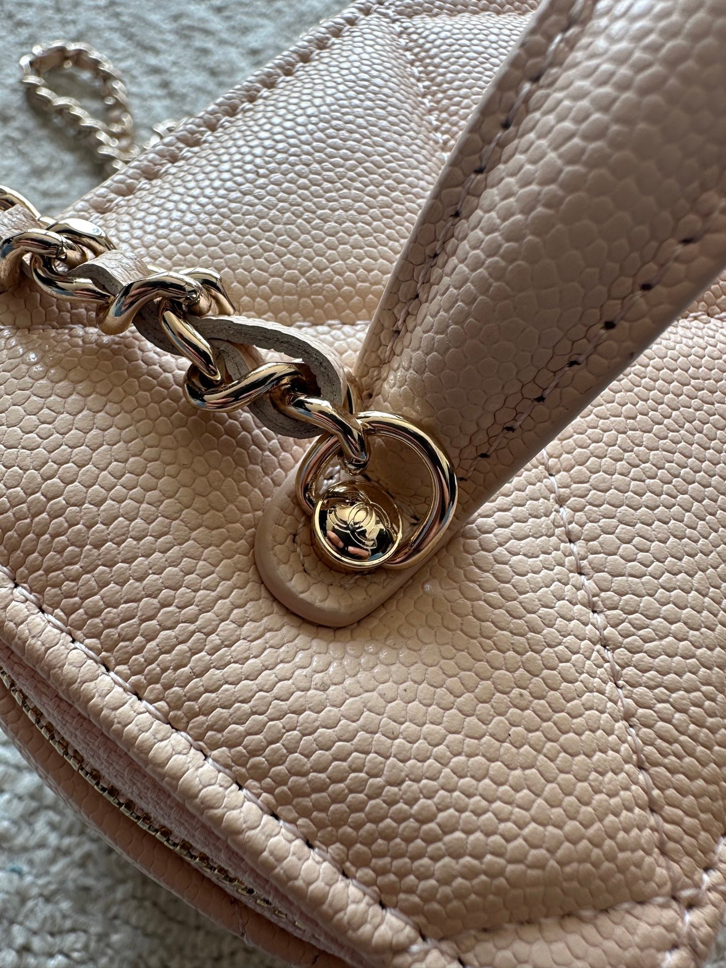 CHANEL 25S VANITY BAG 17 IN LIGHT PINK CAVIAR LEATHER