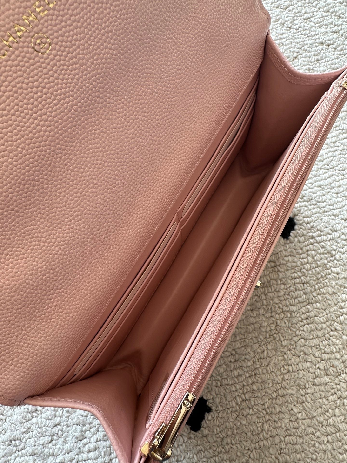 CHANEL 25S MINI FLAP BAG 19 IN LIGHT PINK CAVIAR LEATHER