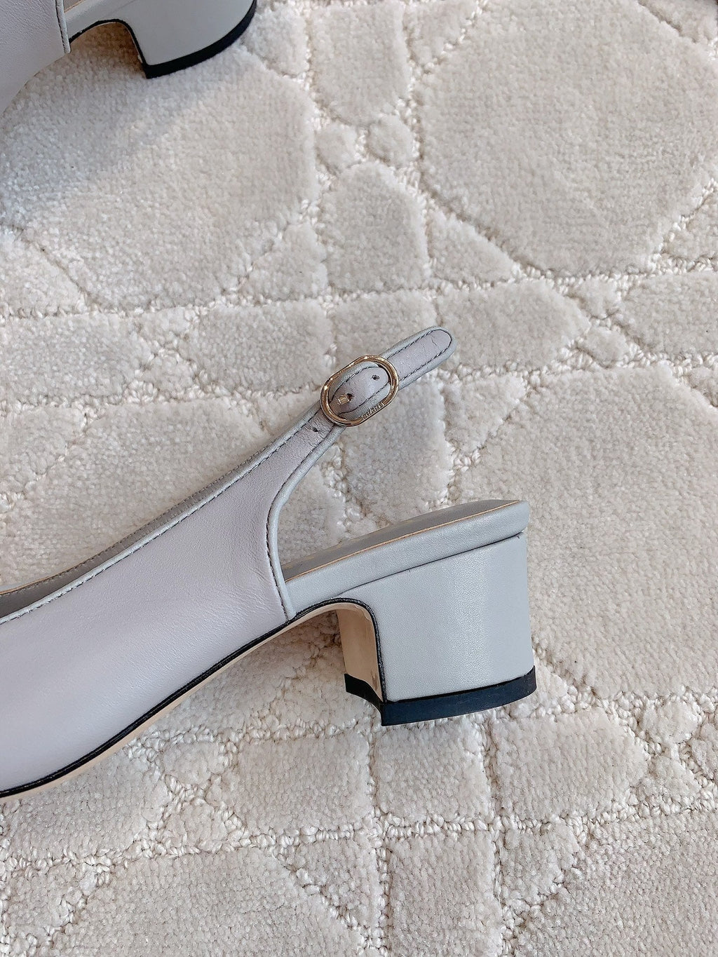 CHANEL SLINGBACKS IN SLATE GREY MIX BLACK SHEEPSKIN
