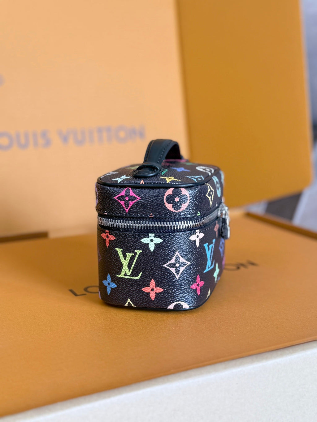 LOUIS VUITTON NICE NANO 14 IN COLORFUL MONOGRAM CANVAS SILVER ZIPPER