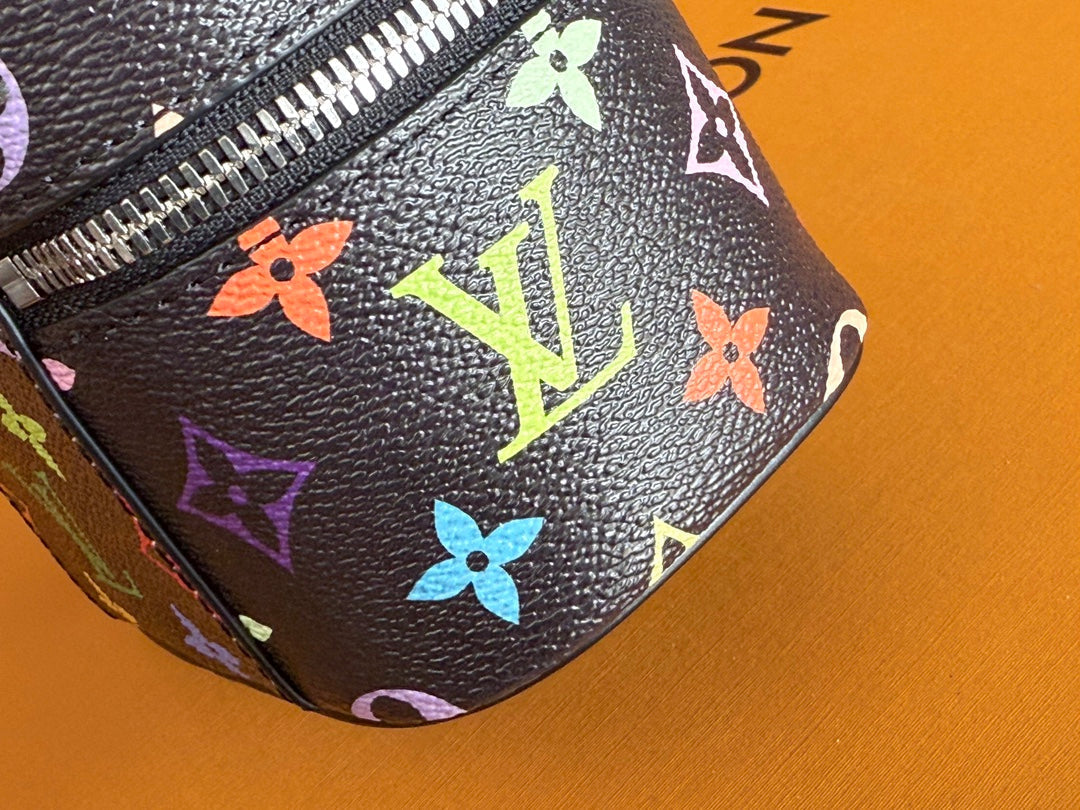 LOUIS VUITTON NICE NANO 14 IN COLORFUL MONOGRAM CANVAS SILVER ZIPPER
