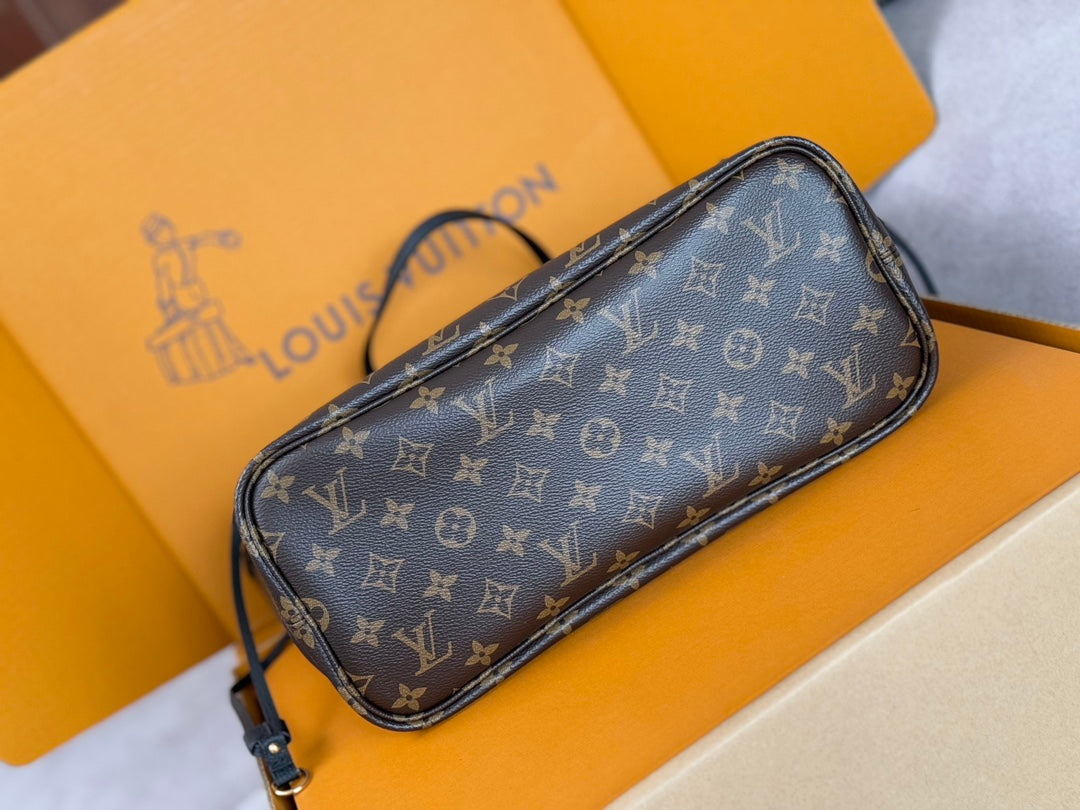 LOUIS VUITTON NEVERFULL INSIDE OUT MM BAG 31 IN BROWN MONOGRAM COATED CANVAS AND CALFSKIN