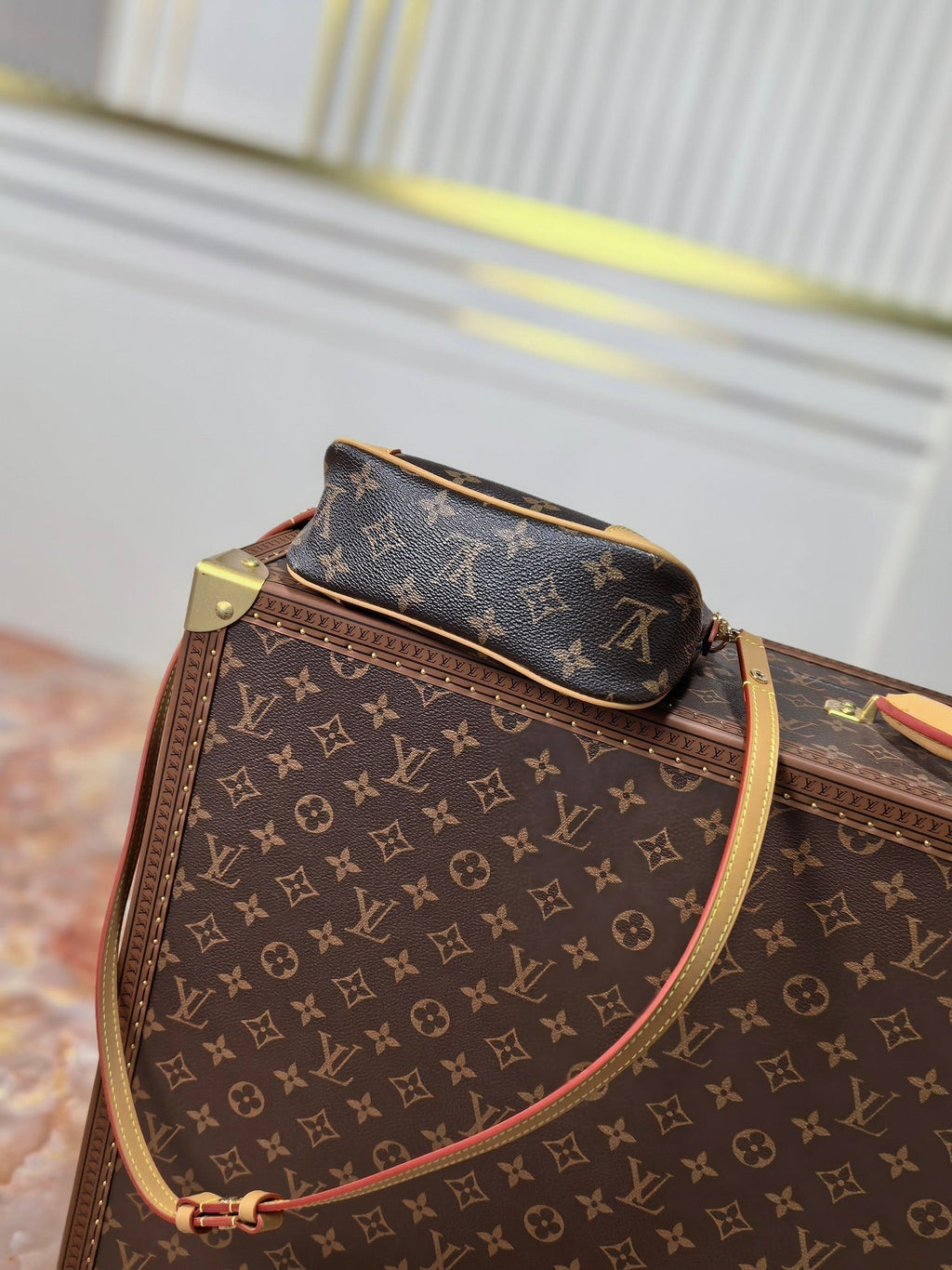 LOUIS VUITTON LV 25S BOULOGNE 20 IN DARK BROWN MONOGRAM CANVAS GOLD HARDWARE