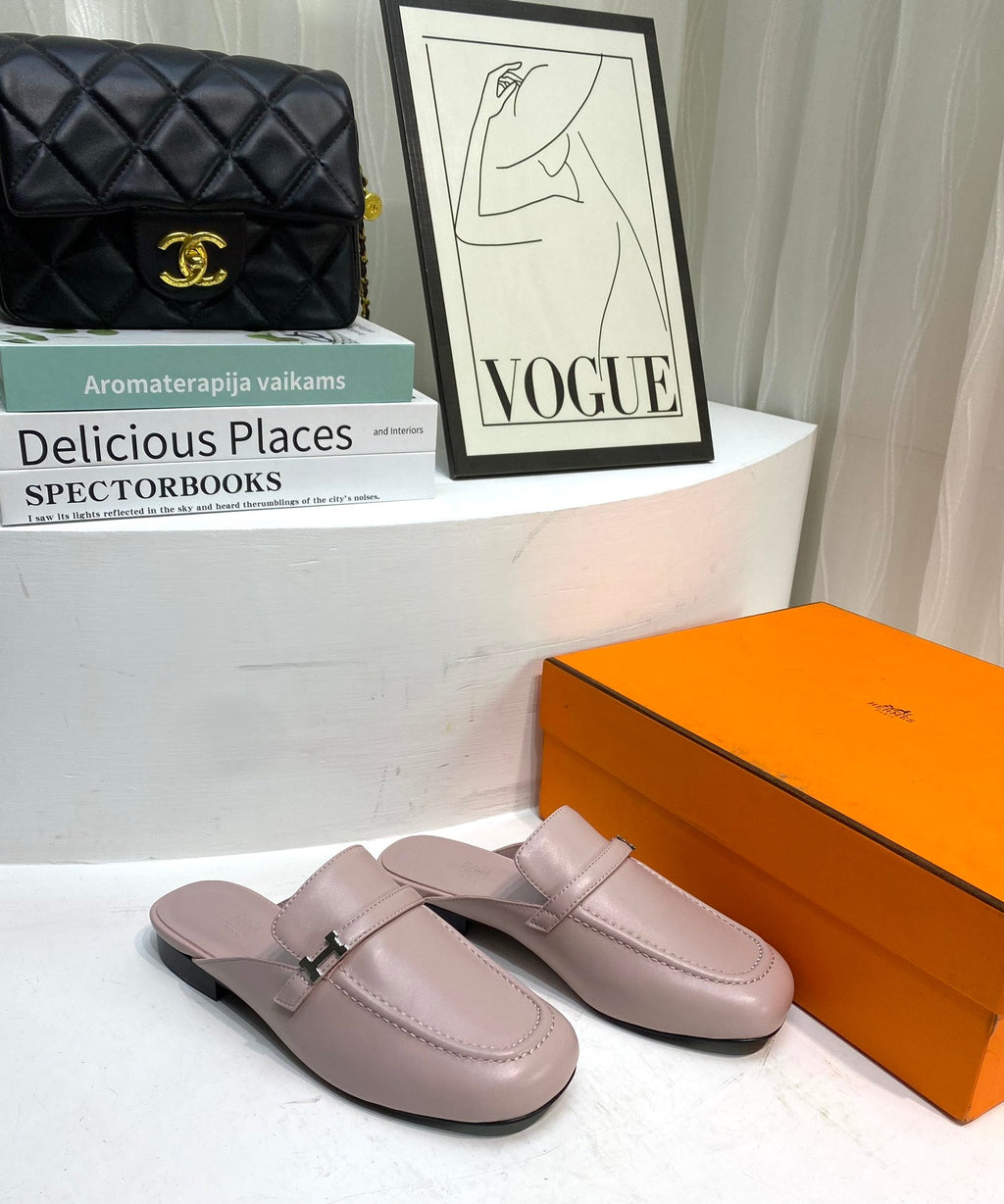 HERMES IENA MULE CREPE CALFSKIN