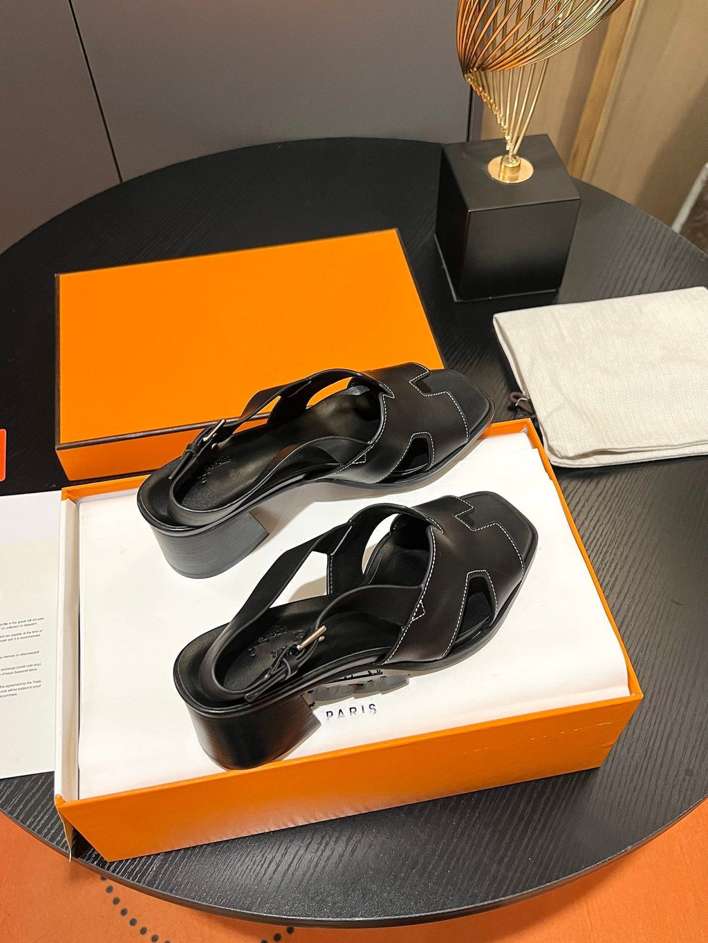 HERMES Elbe Sandal 60 Black