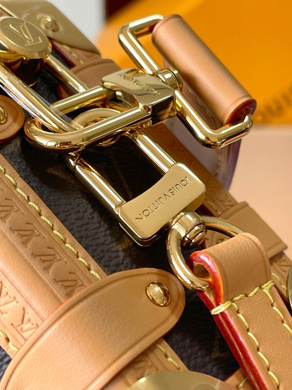 LOUIS VUITTON SIDE TRUNK MINI 18 IN BROWN MONOGRAM CANVAS GOLD HARDWARE
