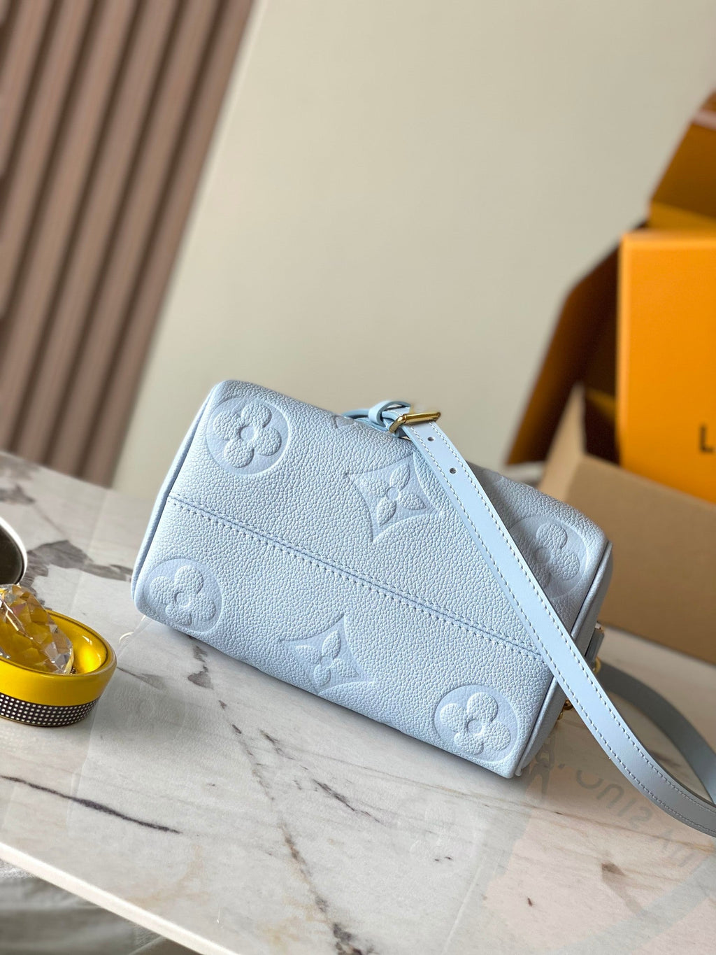 LOUIS VUITTON SPEEDY BANDOULIÈRE 20 IN BLUE HOUR MONOGRAM EMPREINTE LEATHER