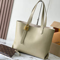 LOUIS VUITTON LOW KEY CABAS 47 IN BEIGE GRAINED CALFSKIN GOLD BUCKLE