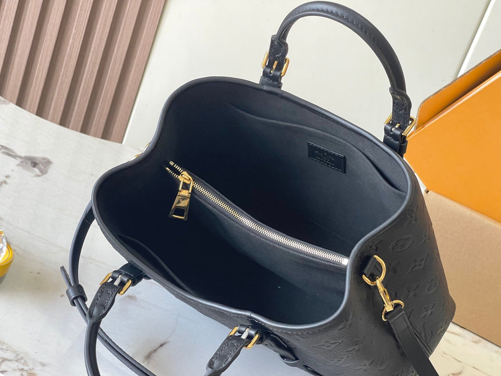 LOUIS VUITTON BABYLONE TOTE 31 IN BLACK MONOGRAM EMPREINTE LEATHER