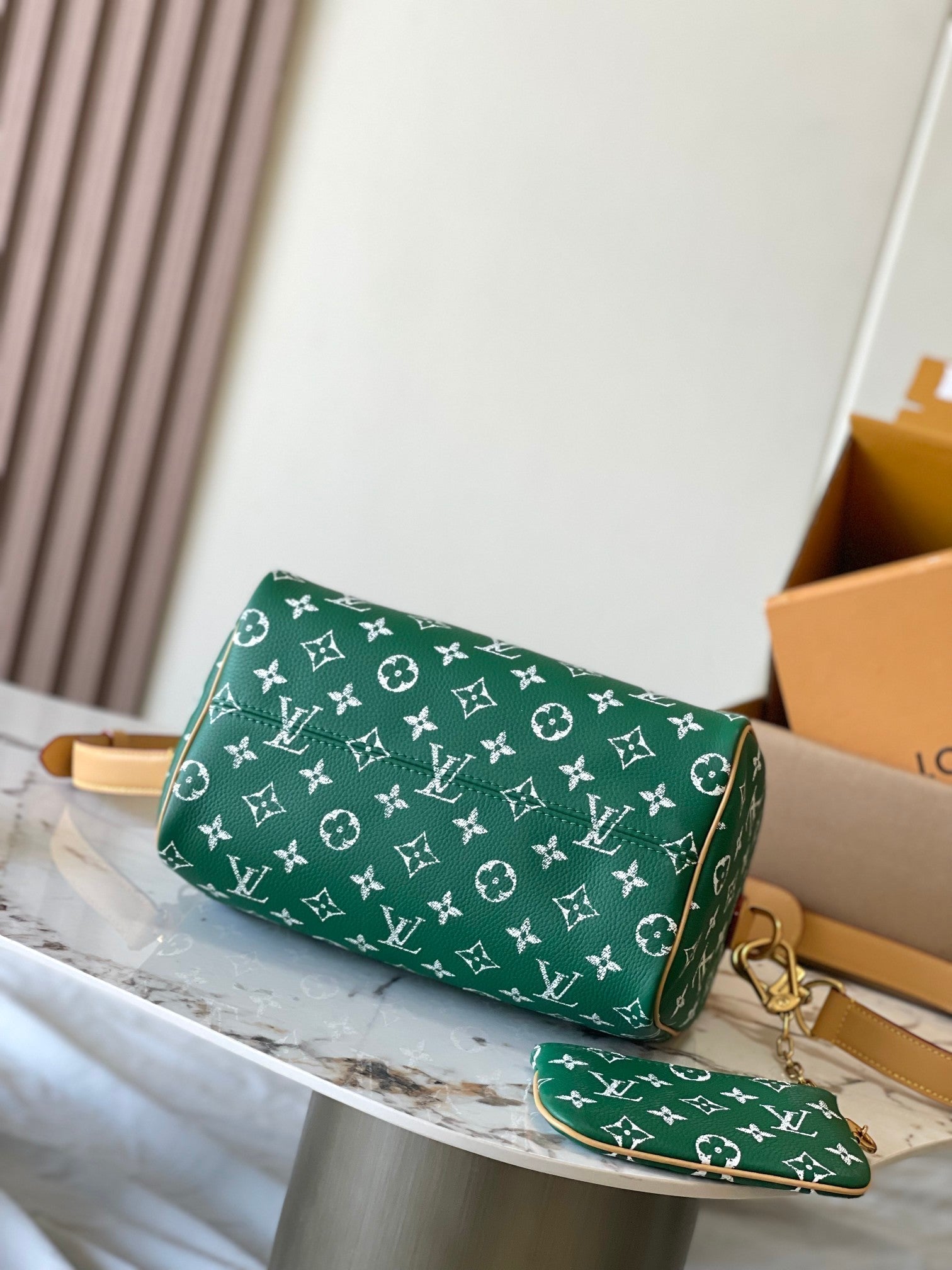 LOUIS VUITTON SPEEDY P9 BANDOULIÈRE 25 IN GREEN MONOGRAM CANVAS GOLD HARDWARE