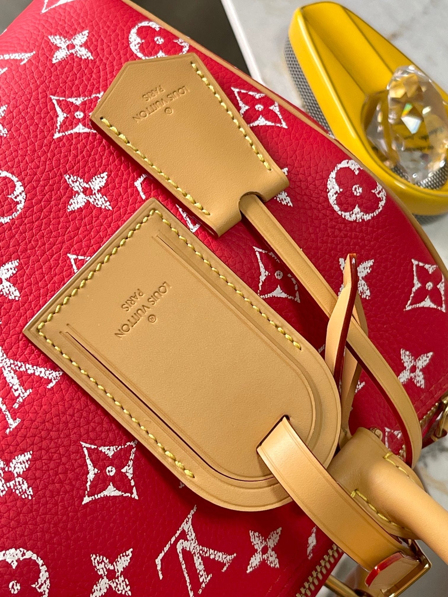 LOUIS VUITTON SPEEDY P9 BANDOULIÈRE 25 IN RED MONOGRAM CANVAS GOLD HARDWARE