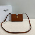 CELINE 16 STRAP POCHETTE 18 IN BRONZE ORANGE SUPPLE CALFSKIN GOLD HARDWARE