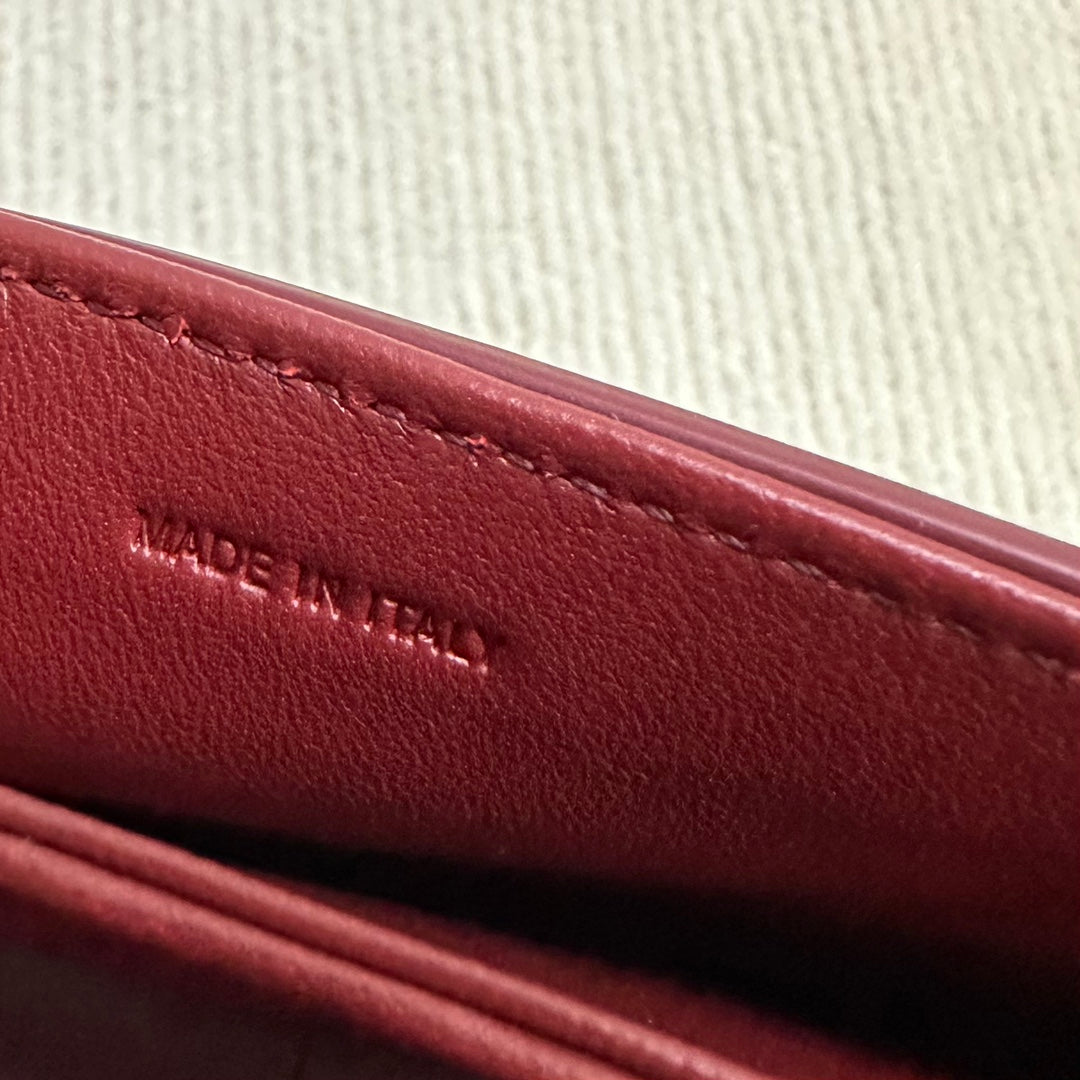 CELINE TEEN GARANCE BAG 18 IN WINE RED PATENT CALFSKIN