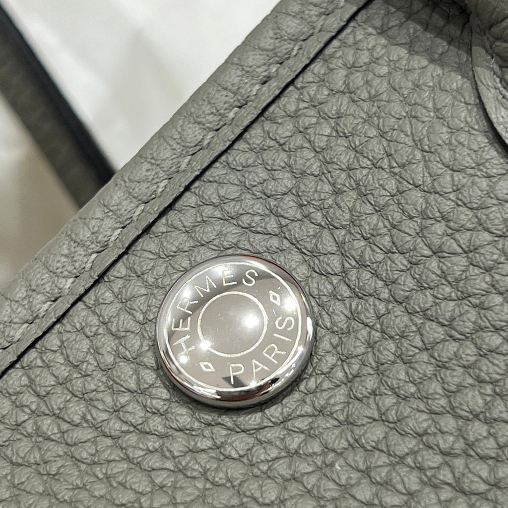 HERMES GARDEN PARTY 23CM IN GREY CALFSKIN