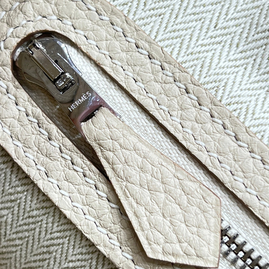 HERMES GARDEN PARTY 23CM IN OFF WHITE CALFSKIN