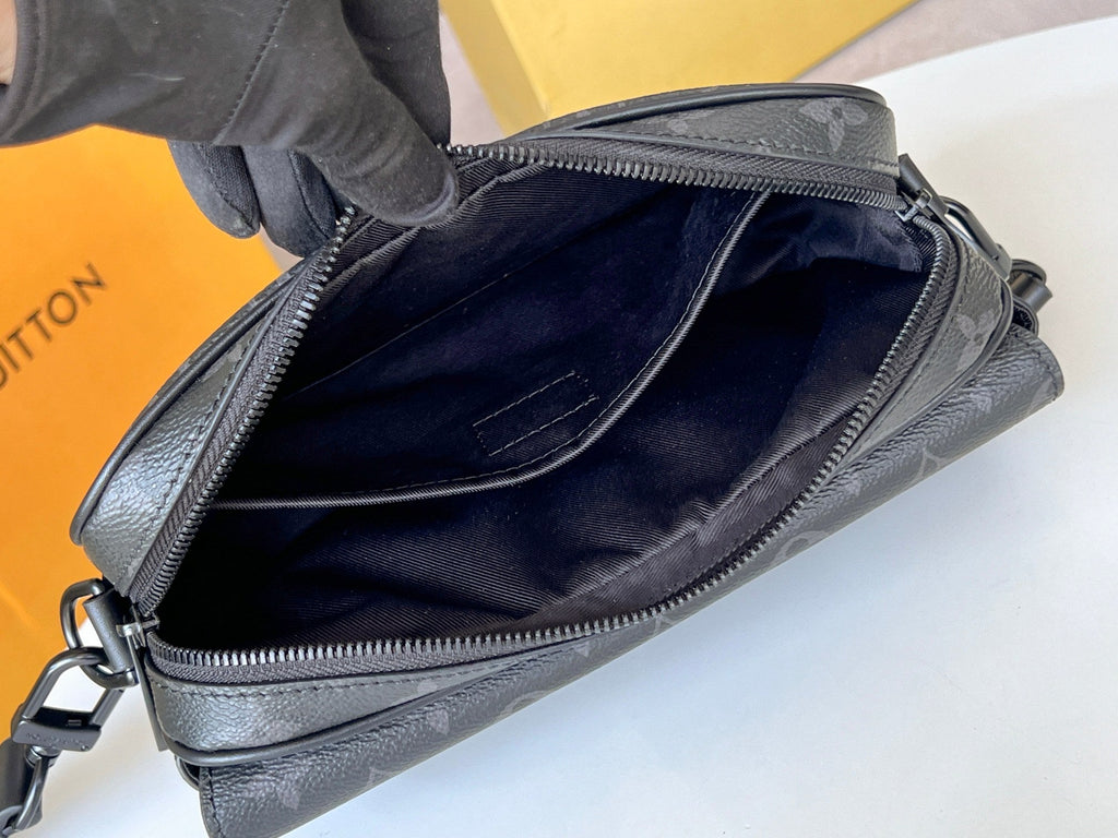 LOUIS VUITTON STEAMER 24 IN BLACK MONOGRAM ECLIPSE CANVAS