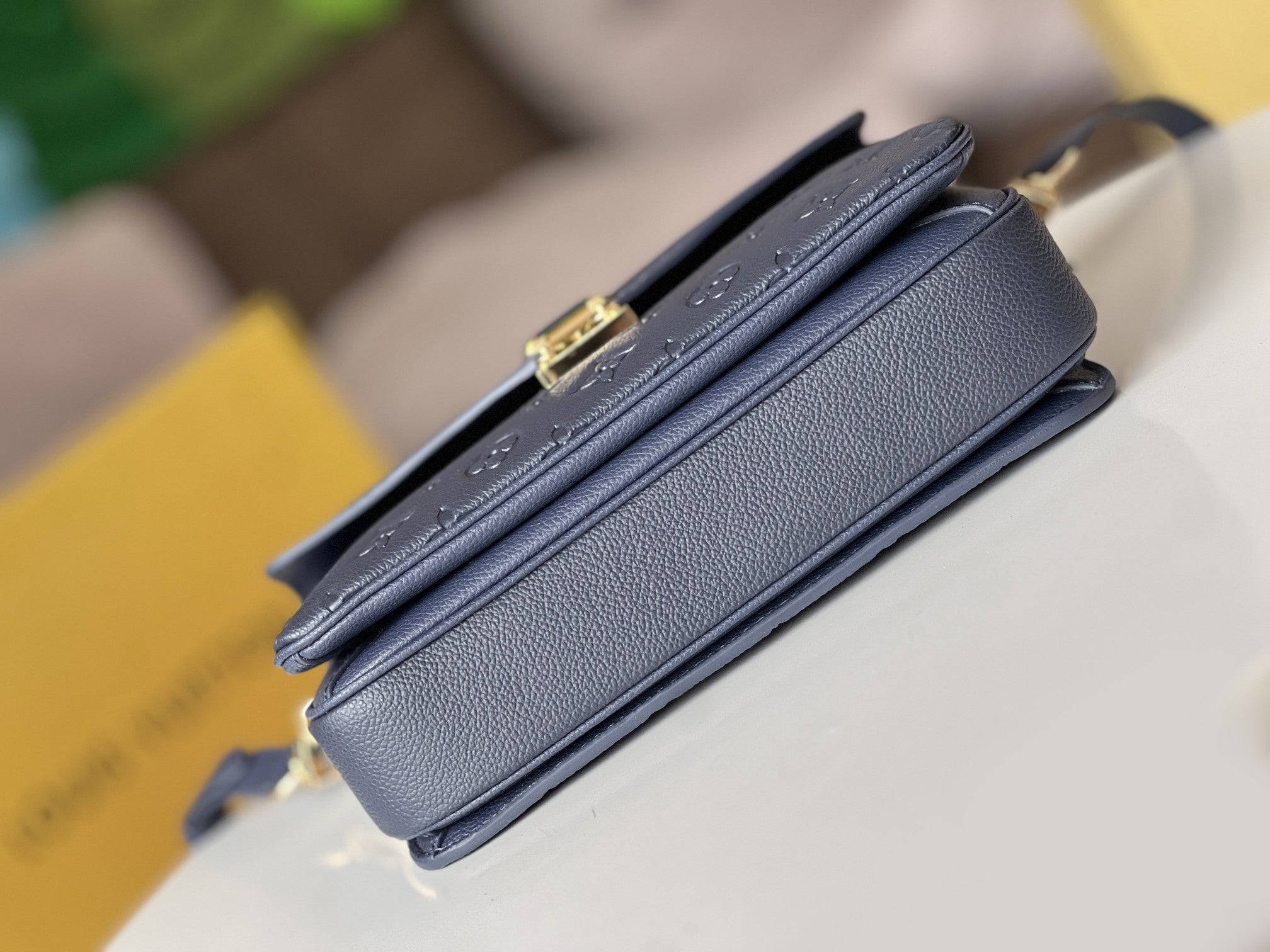 LOUIS VUITTON LV 25S POCHETTE METIS 25 IN DARK BLUE MONOGRAM COATED CANVAS GOLD HARDWARE