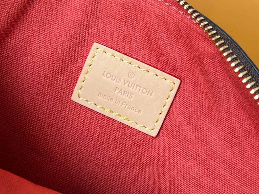 LOUIS VUITTON LV 25S LOCKIT BB 19 IN BROWN MONOGRAM COATED CANVAS GOLD HARDWARE