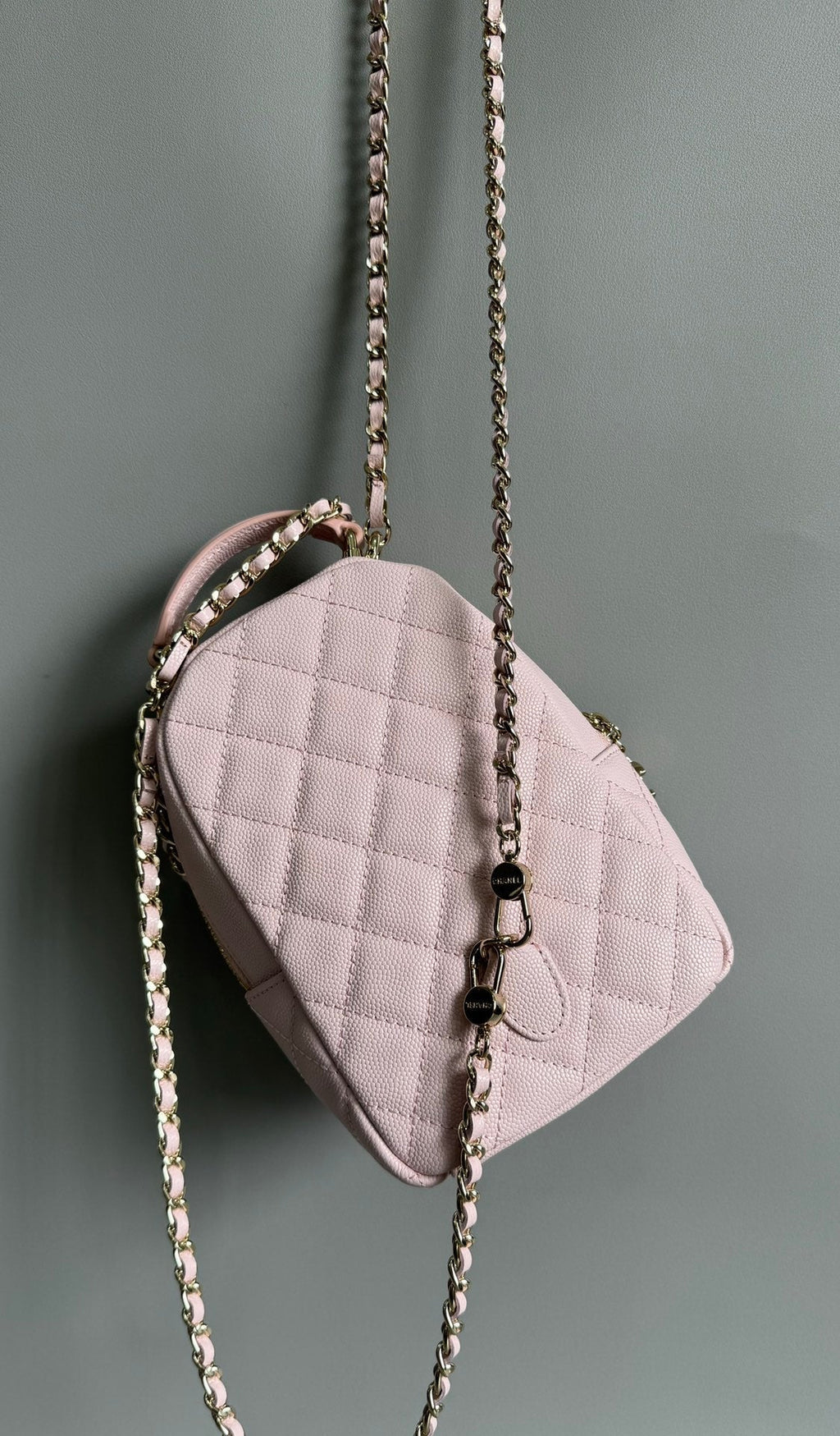 CHANEL MINI 18 BACKPACK PINK CAVIAR LIGHT GOLD HARDWARE