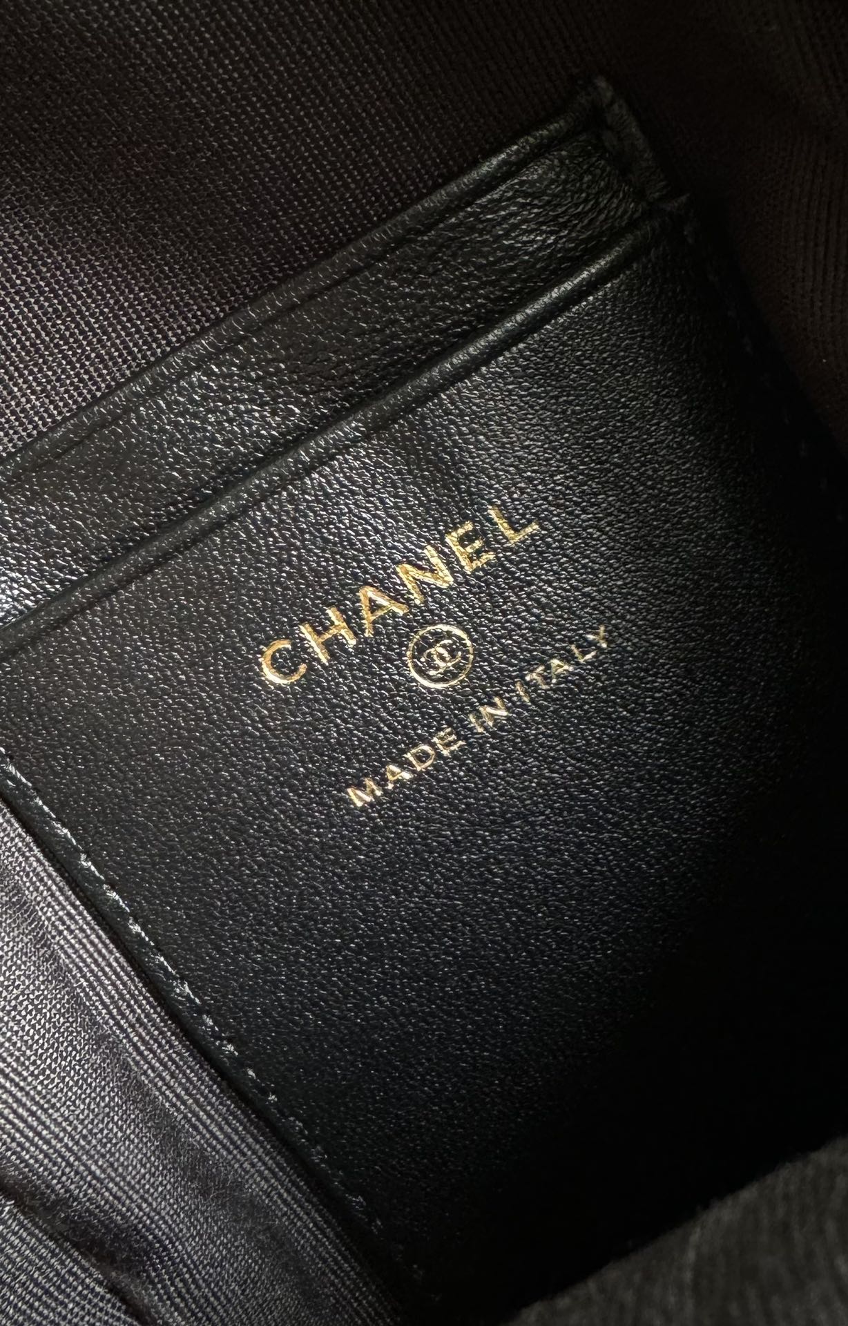 CHANEL BACKPACK 18CM BLACK & MANY OTHER COLORS PRINTED FABRIC GOLD HARDWARE