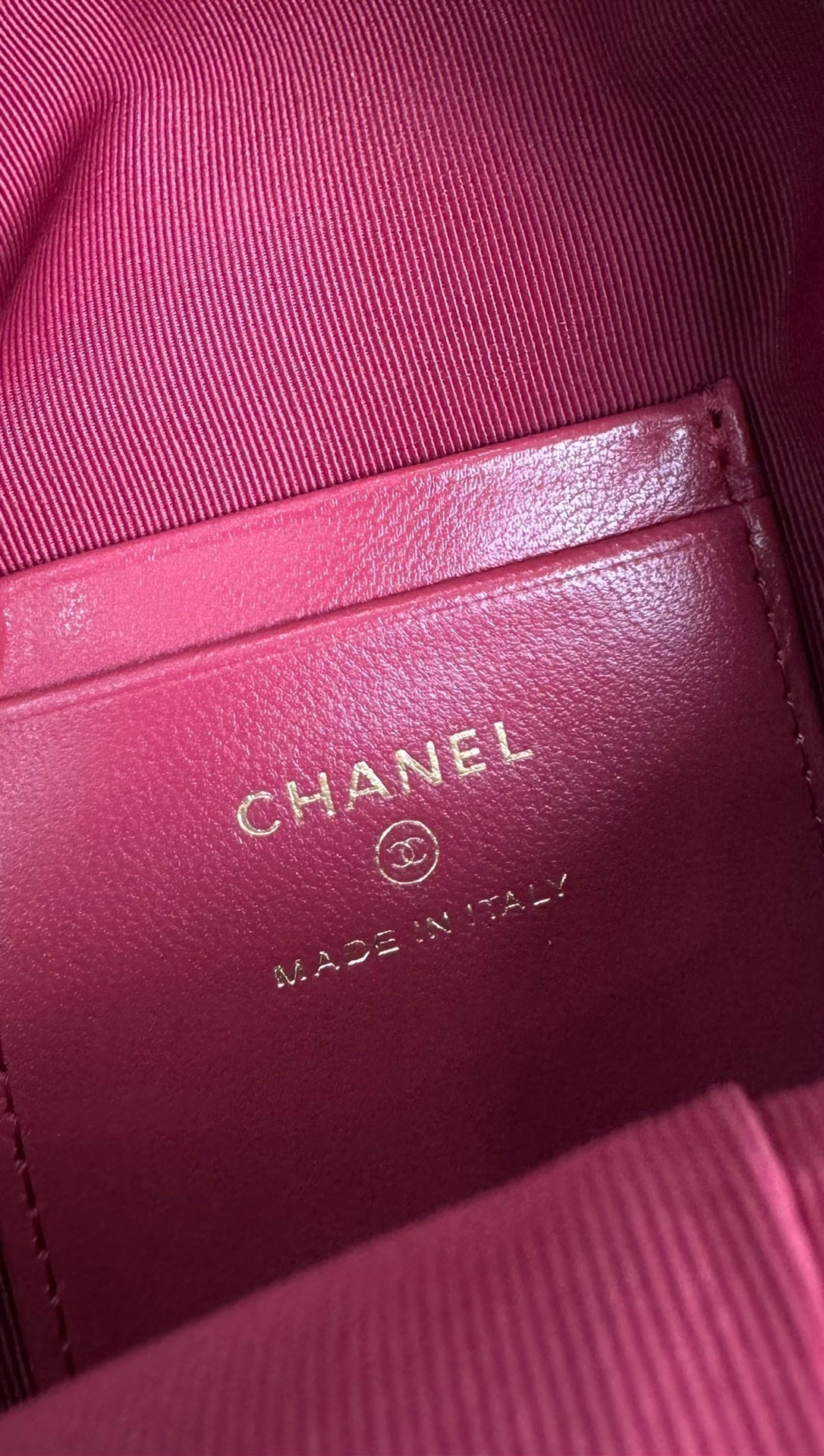 CHANEL MINI 18 BACKPACK BLACK LAMBSKIN LIGHT GOLD HARDWARE