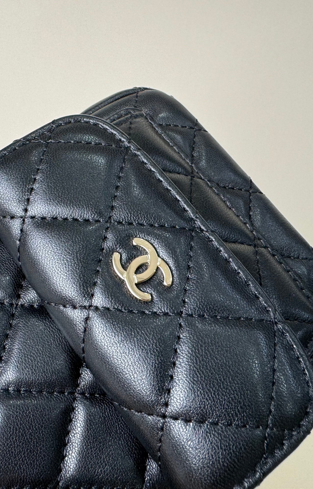 CHANEL MINI 18 BACKPACK BLACK LAMBSKIN LIGHT GOLD HARDWARE