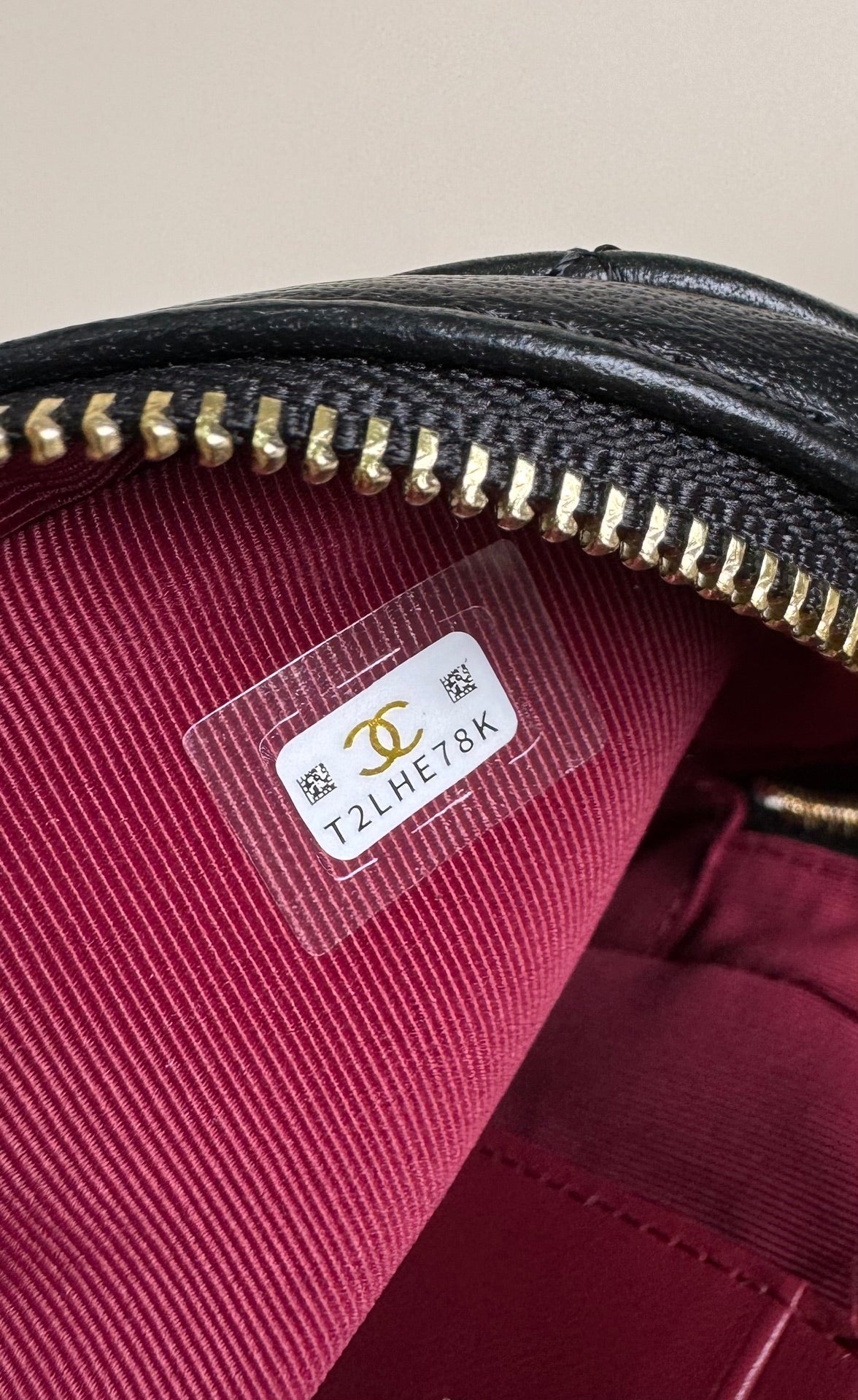 CHANEL MINI 18 BACKPACK BLACK LAMBSKIN LIGHT GOLD HARDWARE