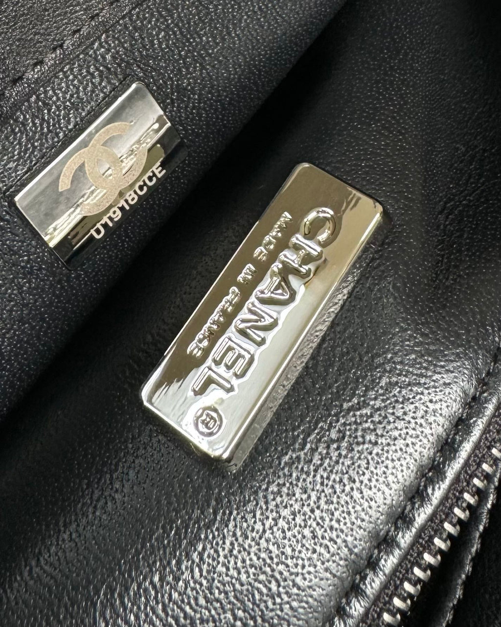 CHANEL FLAP BAG 20 IN BLACK AND WHITE SEQUINS SILVER HARDWARE