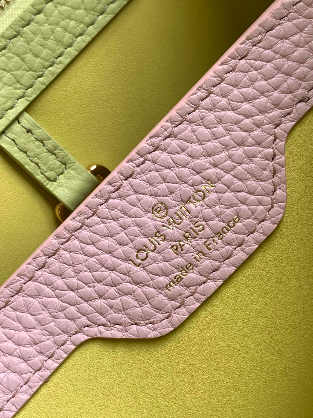 LOUIS VUITTON CAPUCINES BB 27 IN PEAR GREEN TAURILLON GOLD HARDWARE