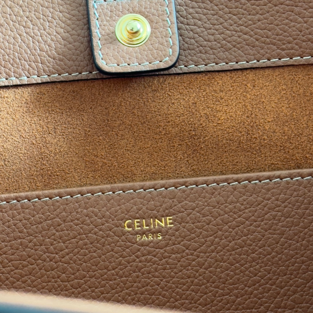 CELINE SMALL CABAS ANAÏS CUIR TRIOMPHE 28 IN BRONZE ORANGE GRAINED CALFSKIN