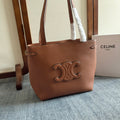 CELINE SMALL CABAS ANAÏS CUIR TRIOMPHE 28 IN BRONZE ORANGE GRAINED CALFSKIN