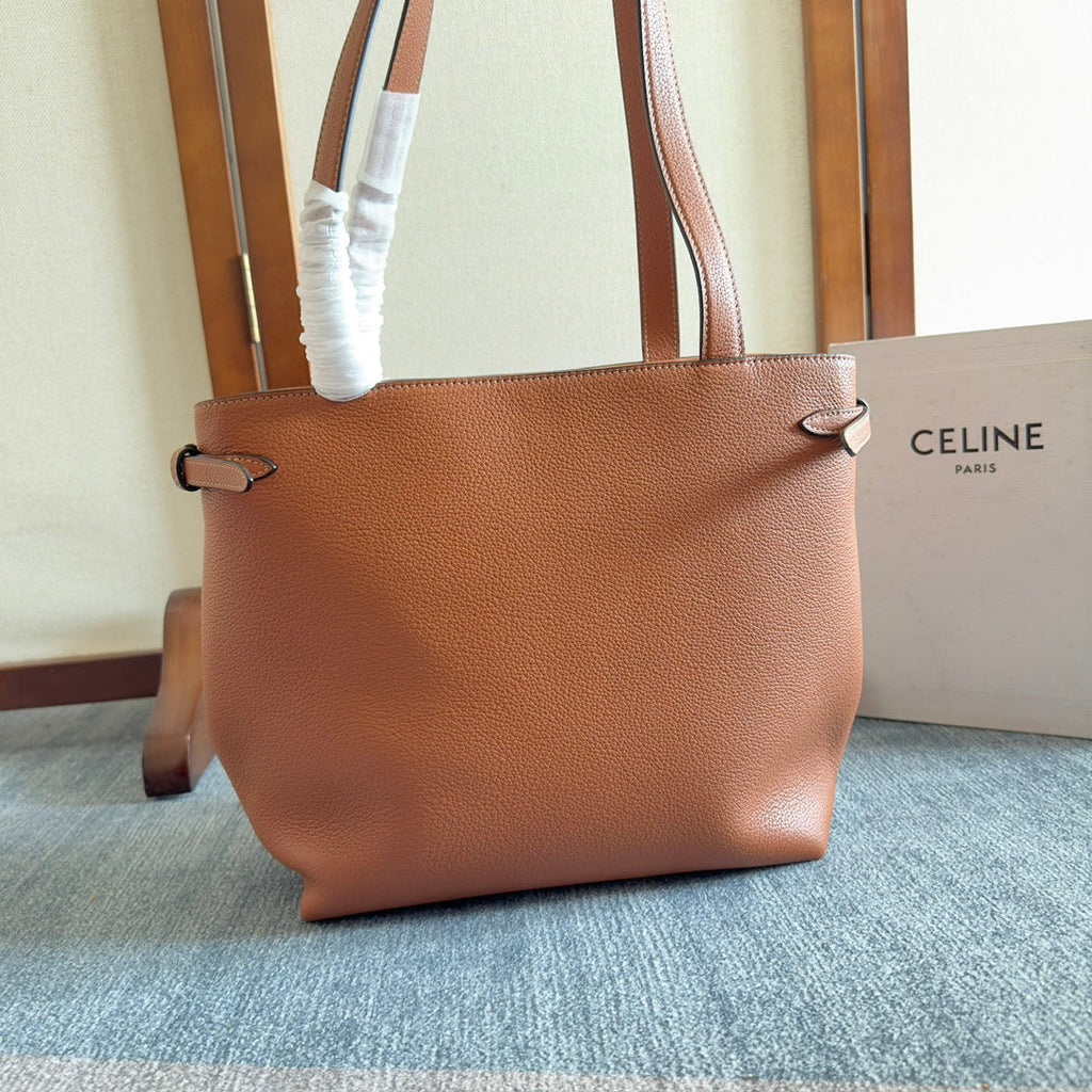 CELINE SMALL CABAS ANAÏS CUIR TRIOMPHE 28 IN BRONZE ORANGE GRAINED CALFSKIN