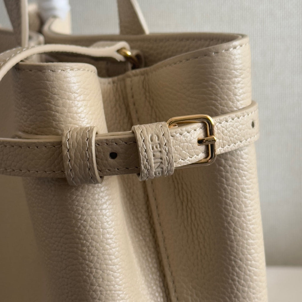 CELINE MINI CABAS ANAÏS CUIR TRIOMPHE 20 IN BEIGE GRAINED CALFSKIN